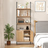 Wall Mount Bookshelf Storage Shelves 6-tier tall display rack w/Cabinet