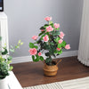 Large Artificial Pink Rose Flower Tree Realistic Fake Plant In/Outdoor Home Deco