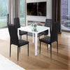 75cm Square Dining Table ans 4 Padded Chairs Set Dining Room Set, Black/White