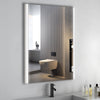 Rectangular White Bathroom Mirror 3 Colors LED Lights Wall Mounted Dimmable IP44