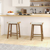 65CM Kitchen Dining Bar Stool Set of 2 Wooden Counter Height Saddle Stools