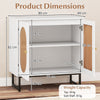 GAINOOM White Rattan Storage Cabinet 2 Door Buffet Sideboard w/Adjustable Shelf