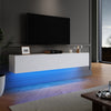 Floating High Gloss 140cm TV Stand Cabinet White LED Wall Mounted Storage Unit