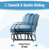 2 Seater Blue Outdoor Glider Bench with Cushions