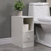 Slim Tall Bedside Table Cabinet with Drawer & Storage Space for Bedroom