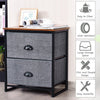 Chest of Drawers w/ 2 Drawers Home Storage Organizer Unit Modern Fabric Dresser