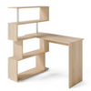 MONDEER Computer Desk Corner Desk Office 360° Adjustable Shelve L-Shaped