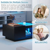 Modern LED Coffee Table with 2 Drawers Storage Black for Living Room