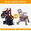 Folding Rollator Walker Safety Mobility Aid Wheelchair Lightweight for Seniors