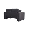 Panana 3 2 Seater Grey Black Linen Fabric Suite Sofa Couch, Free Throw Pillows