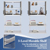 Chic Metal Wall Cabinet Garage Storage Cabinet w/3 Adjustable Shelves-Grey