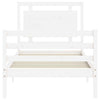 Bed Frame with Headboard White 100x200 cm Solid Wood