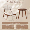 Set of 2 Accent Chairs with Side Table Upholstered Living Room Chairs Beige