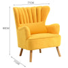 Velvet/Linen Shell Wing Back Upholster Accent Armchair Sofa Cushion Footstool UK