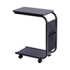 C Shaped Side Table with Wheels for Living Room Mobile Sofa Side End Tables