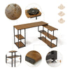 Mondeer L-Shape Computer Desk Corner Desk with 360 Degree Rotatable S-Shelf