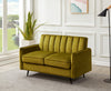 Velvet 2 Seater Sofa in Olive Green - Compact Ella range FREE & EASY DELIVERY