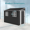 BIRCHTREE 4x10ft Lean To Garden Shed Metal Storage House Pent Roof Anthracite
