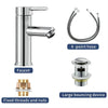 Taps Basin Sink Mono Mixer Chrome Cloakroom Tap + Free Waste Bathroom Silver UK