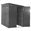 Black Metal Outdoor Garden Storage Shed Metal Lean to Pent Shed for Tool Bike