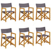 6 Piece Folding Garden Chairs Dark Grey Fabric M9L8