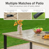 Outdoor Patio Dining Table for 6 Person Rectangular w/ Umbrella Hole Heavy Duty