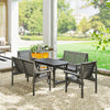 Wooden Dining Set Outdoor Garden Furniture 6 Seater Loveseat Chair Table Grey