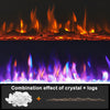 Electric Heater 60Inch LED Fireplace Wall Mounted Inset Standing Media Log Flame