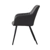 Set Of 2 Grey Dining Chairs Faux Leather Office Chairs Padded Seat Kitchen