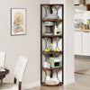 Tribesigns 67 inch Tall Corner Shelf, 6 Tier Rustic Corner Bookshelf