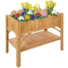 Raised Plant Bed Shelf Garden Wooden Box Flowers Herbs Vegetables Outdoor Patio