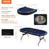 10 Player Oval Foldable Poker Table Casino Blackjack Texa Holdem Table 84"