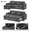 L-Shaped Sofa Bed 3 Seater Sofa Pull Out Couch Bed Convertible Corner Sofa Grey