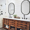70*40cm Oval Arched Wall Mounted Mirror Bathroom Bedroom Makeup Dressing Mirror