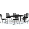 7 Piece Garden Dining Set Black