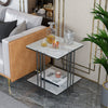 Luxury Marble Coffee Table Side Table Golden Pole Legs Support Desk Nightstand