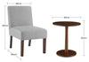 Dining Chairs & Table Set Linen Blend Bistro Seating Coffee Side Table | 3 Pcs