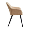 Set of 2 Armchairs Dining Chairs with Arms Velvet PU Faux Leather Chairs Kitchen