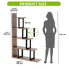L-Shaped 5-Tier Corner Bookshelf, Retro Brown Ladder Shelf, 120cm Tal