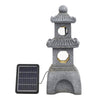 Solar Power Garden Fountain Water Feature LED Light Outdoor Resin Statues Decor