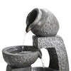 Garden Water Feature Solar Power Outdoor Tiered Pot Cascading Fountain Landscape