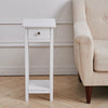 Narrow Slim Side Table Drawer Shelf Storage Cabinet Nightstand Hallway Tidy Unit