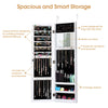 Wall Mounted Mirrored Jewelry Cabinet Door Hanging Jewelry Armoire Xmas Gift