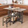 Costway 3 Pcs Foldable Dining Table Set Drop Leaf Expandable Dining Table