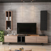 Diany Large TV Cabinet With Floating Shelves/Wall Unit Bookcase - Wallnut