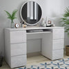 High Gloss 6 Drawers Computer Desk White Study Home Office Makeup Dressing Table