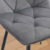 4PCS Dining Chairs Set Velvet Faux Suede Leather Padded Seat Metal Leg Grey UK
