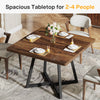 Tribesigns Square Dining Table for 4, Industrial Dinner Table with Metal Base
