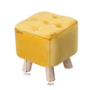 Square Footstool Footrest Pouffe Linen/Velvet/PU Leather Padded Children Seat
