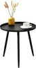 Round Metal Side End Table Living Room With Shelf Bedside Nightstand